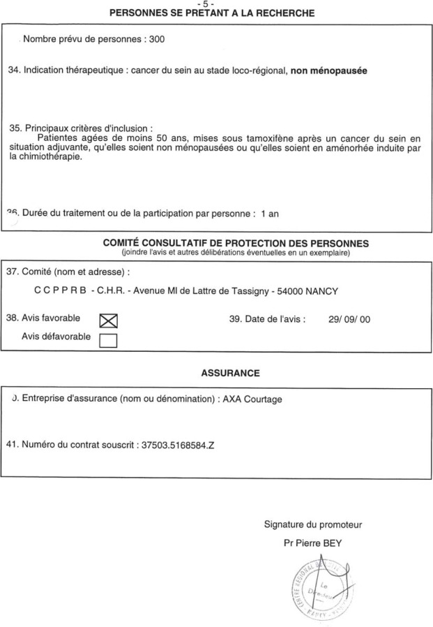 Tamoxifène pilule