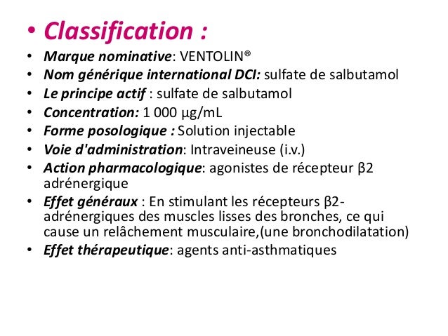 Ventolin nom générique